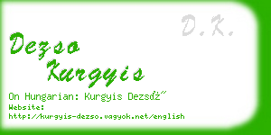 dezso kurgyis business card